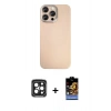 MARSİLYAN™- iPhone 15 Pro Max Kılıf Eksen Prime - Siyah Buffer Hayalet Cam Ekran Koruyucu + Siyah PVD Metal Kamera Lens