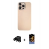 MARSİLYAN™- iPhone 15 Pro Max Kılıf Eksen Prime - Siyah Buffer Hayalet Cam Ekran Koruyucu + Raze Metal Kamera Lens - SH