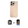 MARSİLYAN™- iPhone 15 Pro Max Kılıf Eksen Prime - Siyah Buffer Hayalet Cam Ekran Koruyucu + PVD Metal Kamera Lens - TU