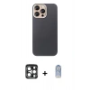 MARSİLYAN™- iPhone 15 Pro Max Kılıf Eksen Prime - Siyah Joko Magic 5D Cam + PVD Metal Kamera Lens - LT