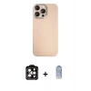 MARSİLYAN™- iPhone 15 Pro Max Kılıf Eksen Prime - Siyah Joko Magic 5D Cam + Turuncu PVD Metal Kamera Lens