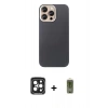 MARSİLYAN™- iPhone 15 Pro Max Kılıf Eksen Prime - Siyah Joko Magic 5D Hayalet Cam + PVD Metal Kamera Lens - SH
