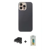 MARSİLYAN™- iPhone 15 Pro Max Kılıf Eksen Prime - Siyah Polymer Nano Ekran Koruyucu + Raze Metal Kamera Lens - GS