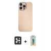 MARSİLYAN™- iPhone 15 Pro Max Kılıf Eksen Prime - Siyah Polymer Nano Ekran Koruyucu + PVD Metal Kamera Lens - SH
