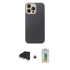 MARSİLYAN™- iPhone 15 Pro Max Kılıf Eksen Prime - Siyah Polymer Nano Ekran Koruyucu + Raze Metal Kamera Lens - LT