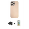 MARSİLYAN™- iPhone 15 Pro Max Kılıf Eksen Prime - Siyah Polymer Nano Ekran Koruyucu + Raze Metal Kamera Lens - TMGI