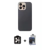 MARSİLYAN™- iPhone 15 Pro Max Kılıf Eksen Prime - Siyah Vanessa Magic Cam + PVD Metal Kamera Lens - TU