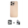 MARSİLYAN™- iPhone 15 Pro Max Kılıf Eksen Prime - Siyah Vanessa Magic Hayalet Cam + PVD Metal Kamera Lens - LT