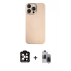 MARSİLYAN™- iPhone 15 Pro Max Kılıf Eksen Prime - Siyah Vanessa Magic Hayalet Cam + PVD Metal Kamera Lens - TU