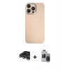 MARSİLYAN™- iPhone 15 Pro Max Kılıf Eksen Prime - Siyah Vanessa Magic Hayalet Cam + Raze Metal Kamera Lens - GS