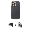MARSİLYAN™- iPhone 15 Pro Max Kılıf Eksen Prime - Siyah Vanessa Magic Hayalet Cam + Raze Metal Kamera Lens - GS