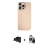 MARSİLYAN™- iPhone 15 Pro Max Kılıf Eksen Prime - Siyah Vanessa Magic Hayalet Cam + Raze Metal Kamera Lens - TMGI