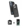 MARSİLYAN™- iPhone 15 Pro Max Kılıf İz Işık Koleksiyonu - Şeffaf 360 Full Body Arka Koruyucu + PVD Metal Kamera Lens - TU