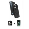 MARSİLYAN™- iPhone 15 Pro Max Kılıf İz Işık Koleksiyonu - Şeffaf 360 Full Body Arka Koruyucu + PVD Metal Kamera Lens - TU