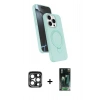 MARSİLYAN™- iPhone 15 Pro Max Kılıf İz Işık Koleksiyonu - Siyah 360 Mat Full Body Arka Koruyucu + PVD Metal Kamera Lens - LT