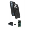 MARSİLYAN™- iPhone 15 Pro Max Kılıf İz Işık Koleksiyonu - Siyah 360 Mat Full Body Arka Koruyucu + Lacivert Raze Metal Kamera Lens