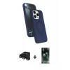MARSİLYAN™- iPhone 15 Pro Max Kılıf İz Işık Koleksiyonu - Siyah 360 Mat Full Body Arka Koruyucu + Raze Metal Kamera Lens - SH