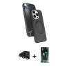 MARSİLYAN™- iPhone 15 Pro Max Kılıf İz Işık Koleksiyonu - Siyah 360 Mat Full Body Arka Koruyucu + Raze Metal Kamera Lens - SH
