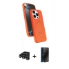 MARSİLYAN™- iPhone 15 Pro Max Kılıf İz Işık Koleksiyonu - Siyah 3D Antistatik Hayalet Cam Ekran Koruyucu + Raze Metal Kamera Lens - TMGI