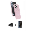 MARSİLYAN™- iPhone 15 Pro Max Kılıf İz Işık Koleksiyonu - Siyah 3D Antistatik Hayalet Cam Ekran Koruyucu + Raze Metal Kamera Lens - TMGI