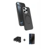 MARSİLYAN™- iPhone 15 Pro Max Kılıf İz Işık Koleksiyonu - Siyah 3D Antistatik Hayalet Cam Ekran Koruyucu + Raze Metal Kamera Lens - TMGI