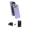 MARSİLYAN™- iPhone 15 Pro Max Kılıf İz Işık Koleksiyonu - Siyah 3D Antistatik Hayalet Cam Ekran Koruyucu + Raze Metal Kamera Lens - TMGI