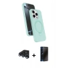 MARSİLYAN™- iPhone 15 Pro Max Kılıf İz Işık Koleksiyonu - Siyah 3D Antistatik Hayalet Cam Ekran Koruyucu + Raze Metal Kamera Lens - LT