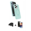 MARSİLYAN™- iPhone 15 Pro Max Kılıf İz Işık Koleksiyonu - Siyah 3D Antistatik Mat Seramik Nano Ekran Koruyucu + Raze Metal Kamera Lens - GS