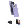 MARSİLYAN™- iPhone 15 Pro Max Kılıf İz Işık Koleksiyonu - Siyah 3D Antistatik Mat Seramik Nano Ekran Koruyucu + Raze Metal Kamera Lens - LT