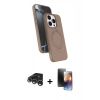 MARSİLYAN™- iPhone 15 Pro Max Kılıf İz Işık Koleksiyonu - Siyah 3D Antistatik Mat Seramik Nano Ekran Koruyucu + Raze Metal Kamera Lens - GS