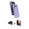 MARSİLYAN™- iPhone 15 Pro Max Kılıf İz Işık Koleksiyonu - Siyah 3D Antistatik Mat Seramik Nano Ekran Koruyucu + Raze Metal Kamera Lens - GS