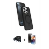MARSİLYAN™- iPhone 15 Pro Max Kılıf İz Işık Koleksiyonu - Siyah 3D Antistatik Mat Seramik Nano Ekran Koruyucu + Raze Metal Kamera Lens - LT