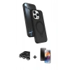 MARSİLYAN™- iPhone 15 Pro Max Kılıf İz Işık Koleksiyonu - Siyah 3D Antistatik Mat Seramik Nano Ekran Koruyucu + Raze Metal Kamera Lens - GS