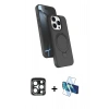 MARSİLYAN™- iPhone 15 Pro Max Kılıf İz Işık Koleksiyonu - Siyah 3D Antistatik Seramik Nano Ekran Koruyucu + PVD Metal Kamera Lens - LT