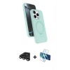 MARSİLYAN™- iPhone 15 Pro Max Kılıf İz Işık Koleksiyonu - Siyah 3D Antistatik Seramik Nano Ekran Koruyucu + Raze Metal Kamera Lens - TMGI