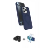 MARSİLYAN™- iPhone 15 Pro Max Kılıf İz Işık Koleksiyonu - Siyah 3D Antistatik Seramik Nano Ekran Koruyucu + Raze Metal Kamera Lens - TMGI