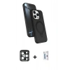 MARSİLYAN™- iPhone 15 Pro Max Kılıf İz Işık Koleksiyonu - Siyah Bilvis 0.18mm Plus Cam Ekran Koruyucu + PVD Metal Kamera Lens - LT