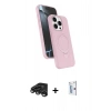 MARSİLYAN™- iPhone 15 Pro Max Kılıf İz Işık Koleksiyonu - Siyah Bilvis 0.18mm Plus Cam Ekran Koruyucu + Raze Metal Kamera Lens - TMGI