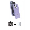 MARSİLYAN™- iPhone 15 Pro Max Kılıf İz Işık Koleksiyonu - Siyah Bilvis 0.18mm Plus Cam Ekran Koruyucu + PVD Metal Kamera Lens - TU