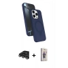 MARSİLYAN™- iPhone 15 Pro Max Kılıf İz Işık Koleksiyonu - Siyah Bilvis 3D Cam Ekran Koruyucu + Raze Metal Kamera Lens - TMGI