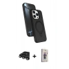 MARSİLYAN™- iPhone 15 Pro Max Kılıf İz Işık Koleksiyonu - Siyah Bilvis 3D Cam Ekran Koruyucu + Raze Metal Kamera Lens - TMGI