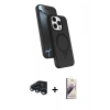 MARSİLYAN™- iPhone 15 Pro Max Kılıf İz Işık Koleksiyonu - Siyah Bilvis 3D Mat Cam Ekran Koruyucu + Raze Metal Kamera Lens - LT