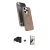 MARSİLYAN™- iPhone 15 Pro Max Kılıf İz Işık Koleksiyonu - Siyah Bilvis 3D Mat Cam Ekran Koruyucu + Raze Metal Kamera Lens - LT