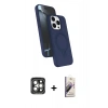 MARSİLYAN™- iPhone 15 Pro Max Kılıf İz Işık Koleksiyonu - Siyah Bilvis 3D Mat Cam Ekran Koruyucu + PVD Metal Kamera Lens - GI