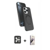 MARSİLYAN™- iPhone 15 Pro Max Kılıf İz Işık Koleksiyonu - Siyah Bilvis 3D Mat Cam Ekran Koruyucu + PVD Metal Kamera Lens - GI