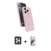 MARSİLYAN™- iPhone 15 Pro Max Kılıf İz Işık Koleksiyonu - Siyah Bilvis 3D Mat Cam Ekran Koruyucu + PVD Metal Kamera Lens - GI
