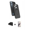 MARSİLYAN™- iPhone 15 Pro Max Kılıf İz Işık Koleksiyonu - Siyah Bilvis 3D Mat Cam Ekran Koruyucu + Raze Metal Kamera Lens - SH