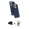 MARSİLYAN™- iPhone 15 Pro Max Kılıf İz Işık Koleksiyonu - Siyah Bilvis 3D Mat Cam Ekran Koruyucu + Raze Metal Kamera Lens - SH