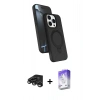 MARSİLYAN™- iPhone 15 Pro Max Kılıf İz Işık Koleksiyonu - Siyah Bilvis 5in1 3D Magic Cam Ekran Koruyucu + Raze Metal Kamera Lens - TMGI