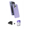 MARSİLYAN™- iPhone 15 Pro Max Kılıf İz Işık Koleksiyonu - Siyah Bilvis 5in1 3D Magic Cam Ekran Koruyucu + Raze Metal Kamera Lens - GS
